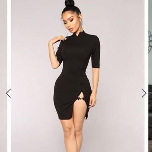 Black, fashion nova curve, kiko side slit dress
